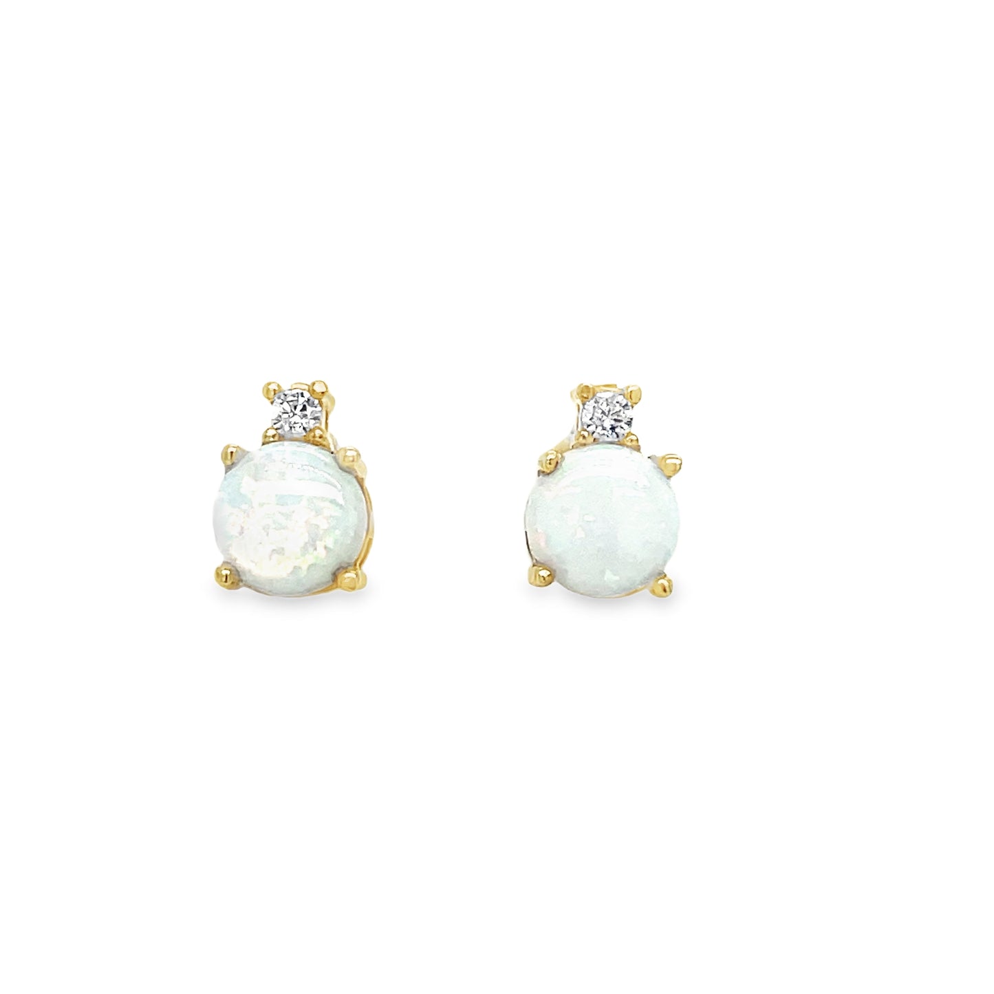 9ct E/Rg Opal/Cz Stud