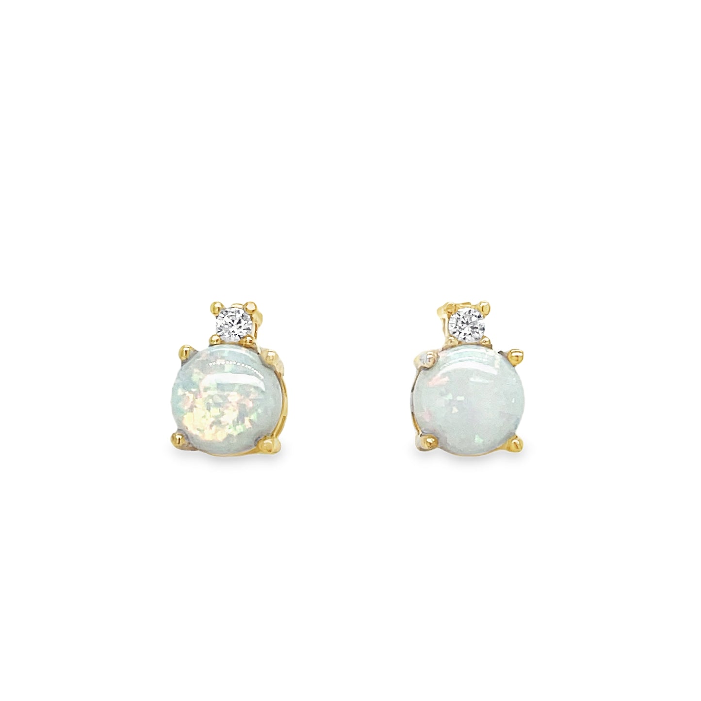 9ct E/Rg Opal/Cz Stud
