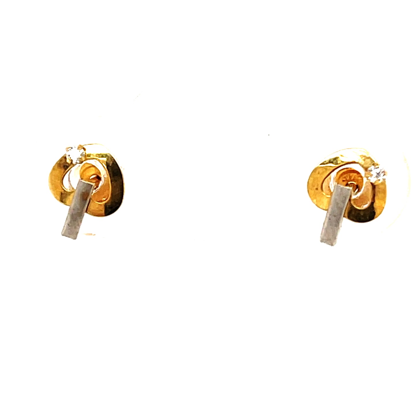9 Carat Two Tone Kiddies Earrings
