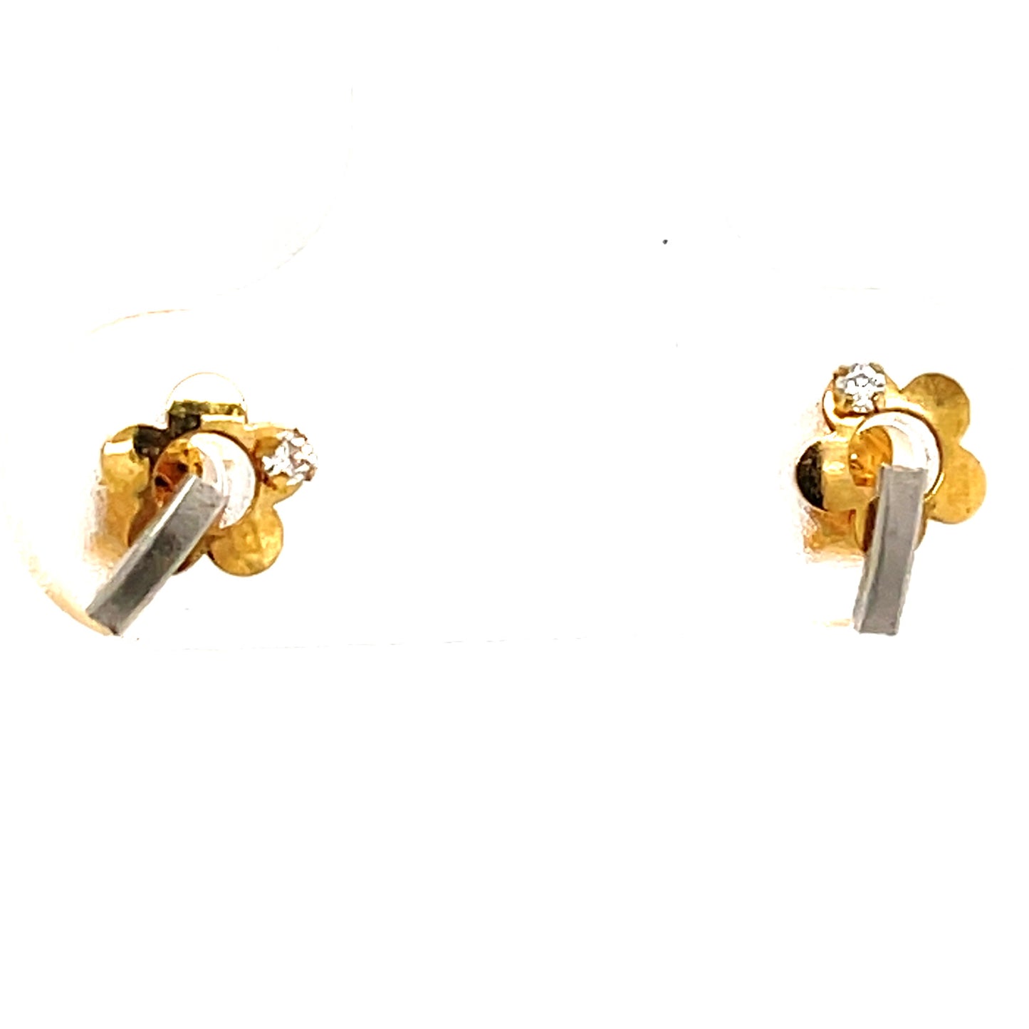 9 Carat Two Tone Kiddies Earrings