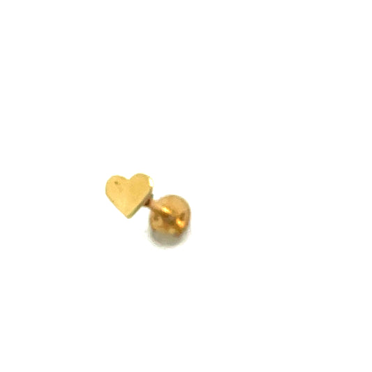 9ct Heart Flatback Single Earring