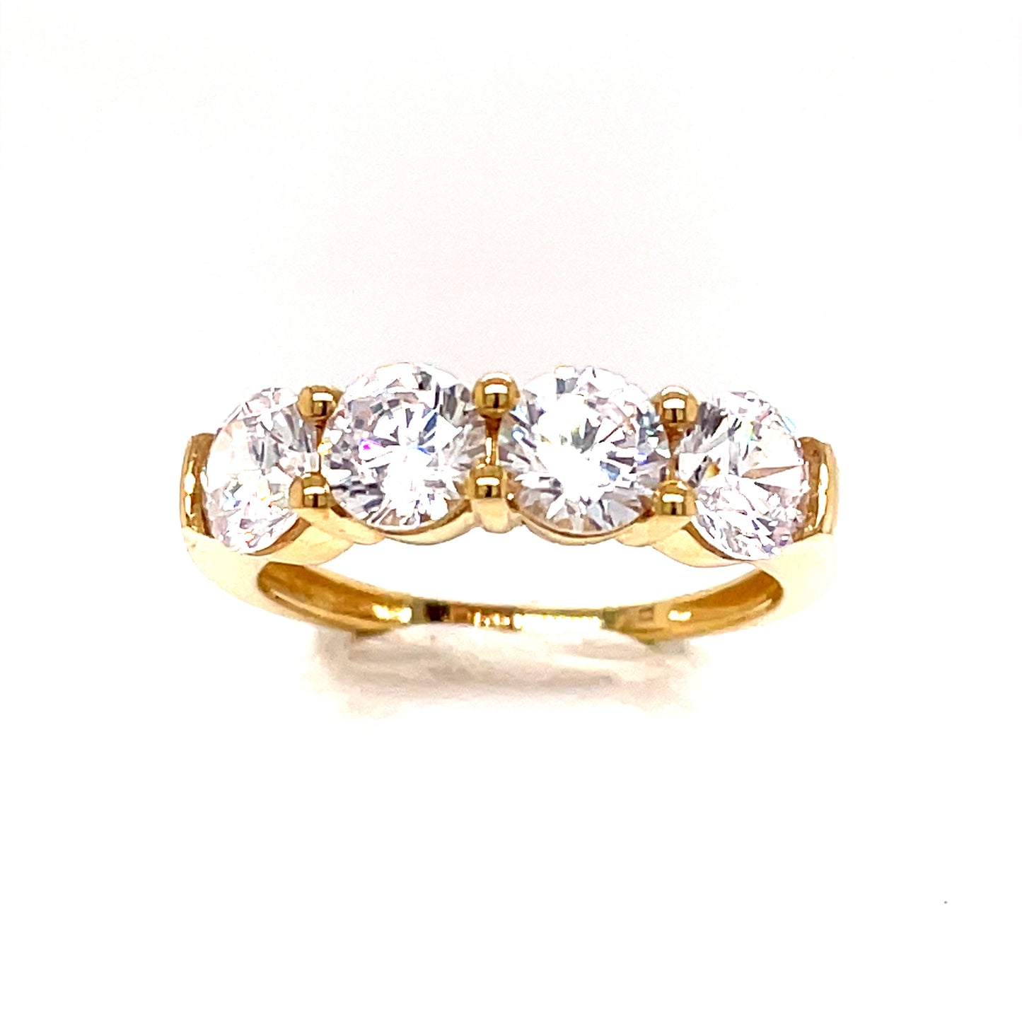 9ct Gold Four Cubic Zirconia Ring