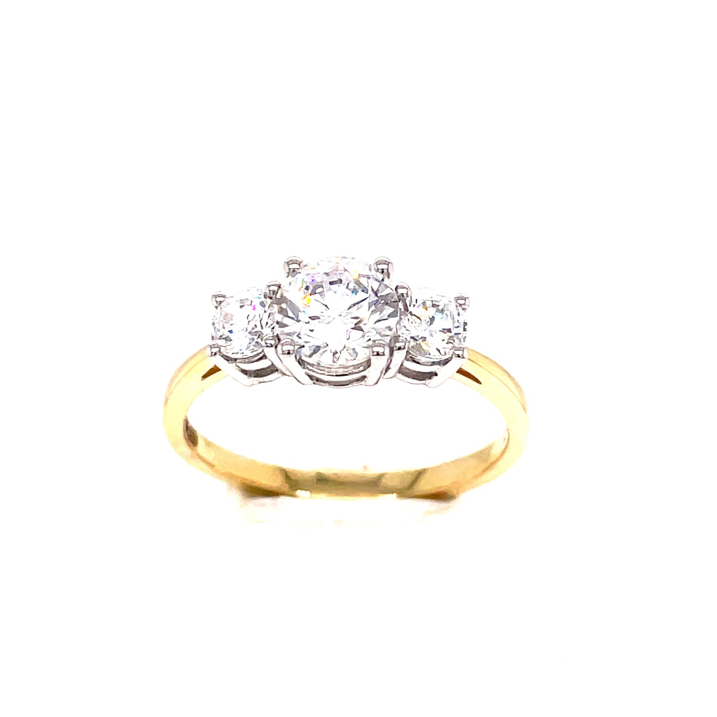 9ct Cubic Zirconia 3 Stone Ring