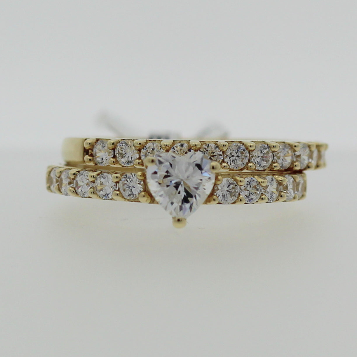 9ct Gold Cubic Zirconia Set Of Two Rings