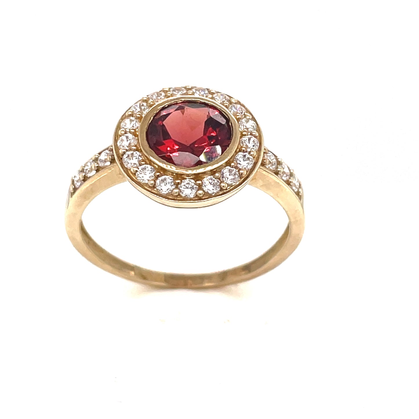 9ct Garnet And Cubic Zirconia Dress Ring