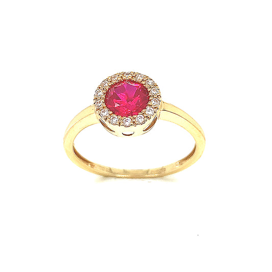 9ct Ruby And Cubic Zirconia Dress Ring
