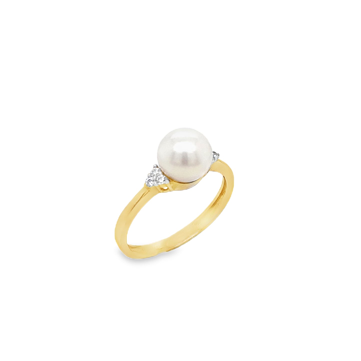 9ct Pearl And Cubic Zirconia Ring