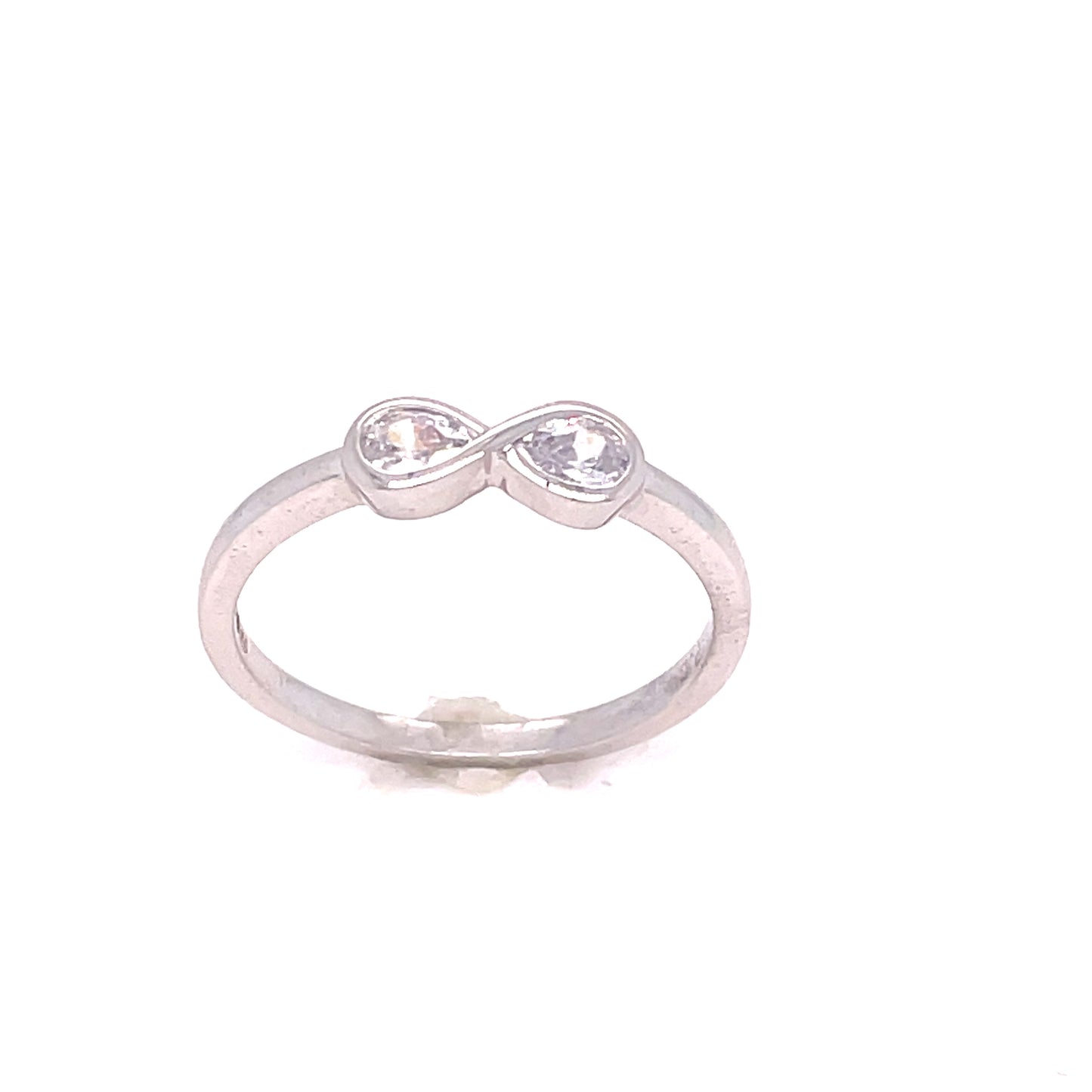 9ct White Gold Cubic Zirconia Infinity Ring