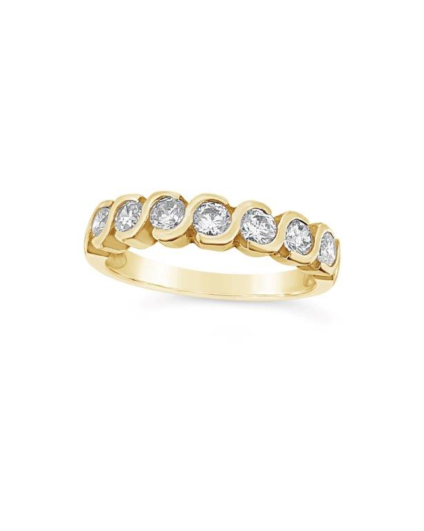 9ct Cubic Zirconia Seven Stone Eternity Dress Ring