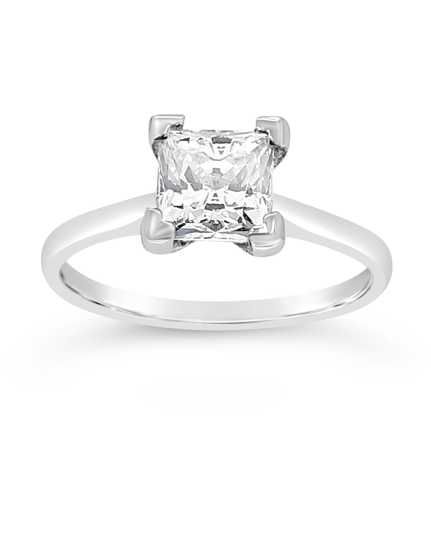 9ct White Gold Cubic Zirconia Solitaire Ring