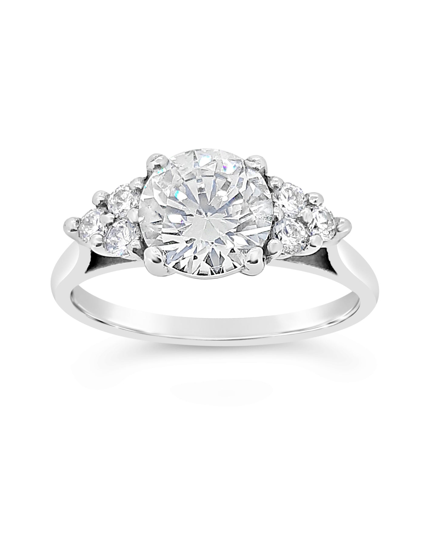 9ct White Gold Cubic Zirconia Solitaire Solitiare Ring