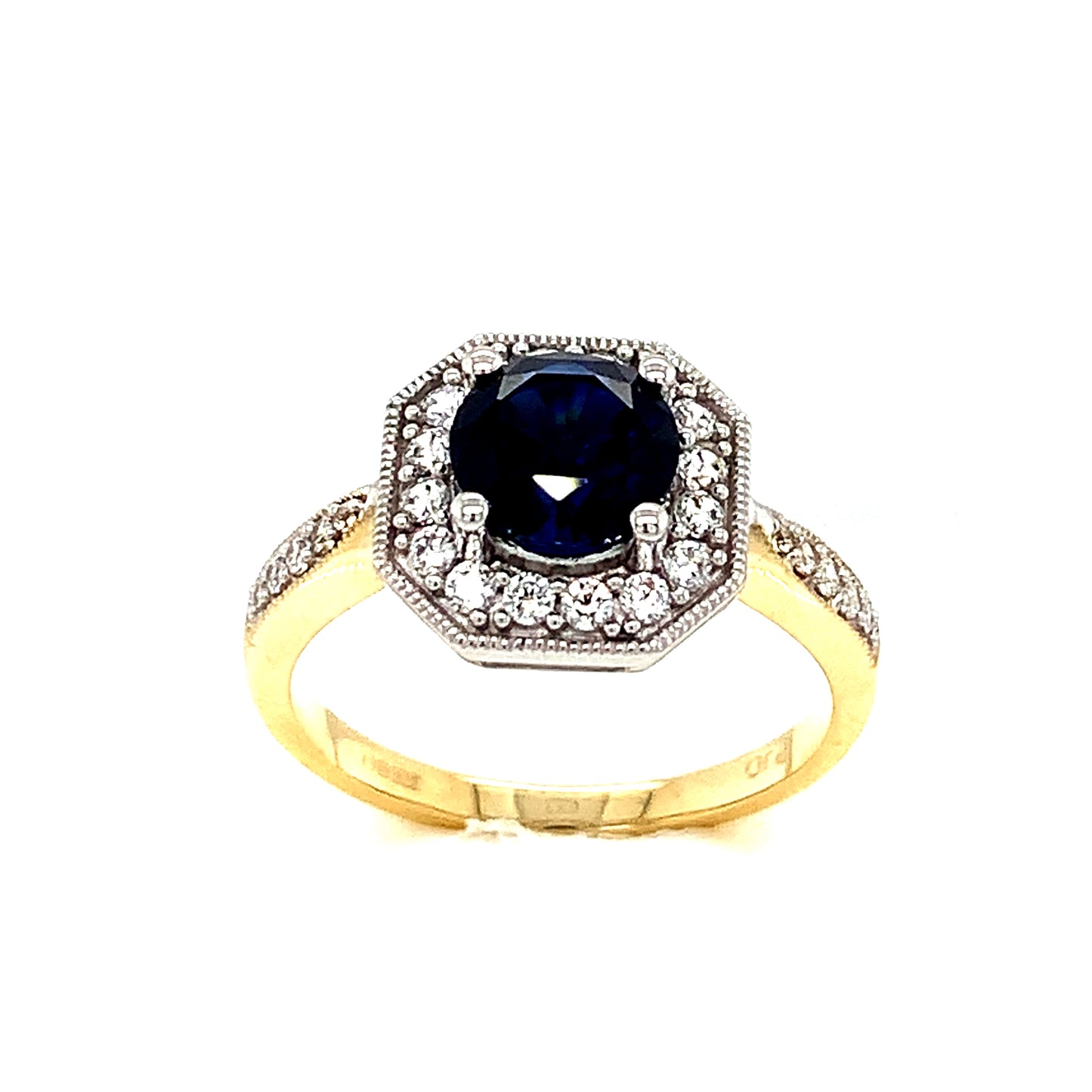 9ct Sapphire And Cubic Zirconia Dress Ring