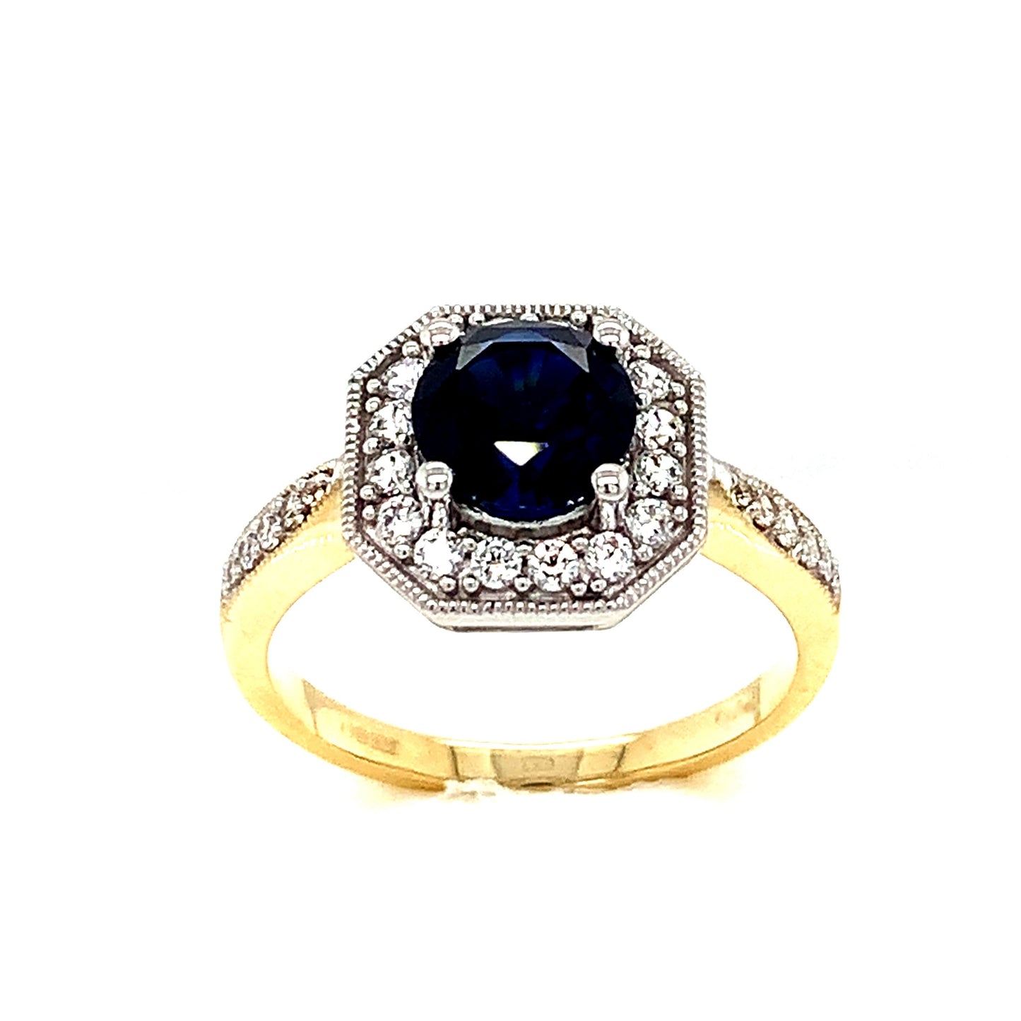 9ct Sapphire And Cubic Zirconia Dress Ring