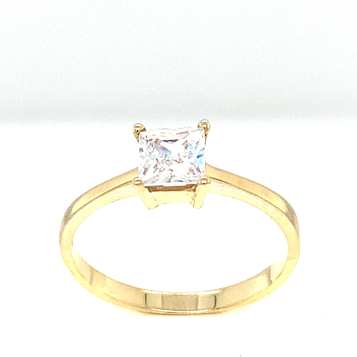 9ct Cubic Zirconia 4 Claw Square Ring