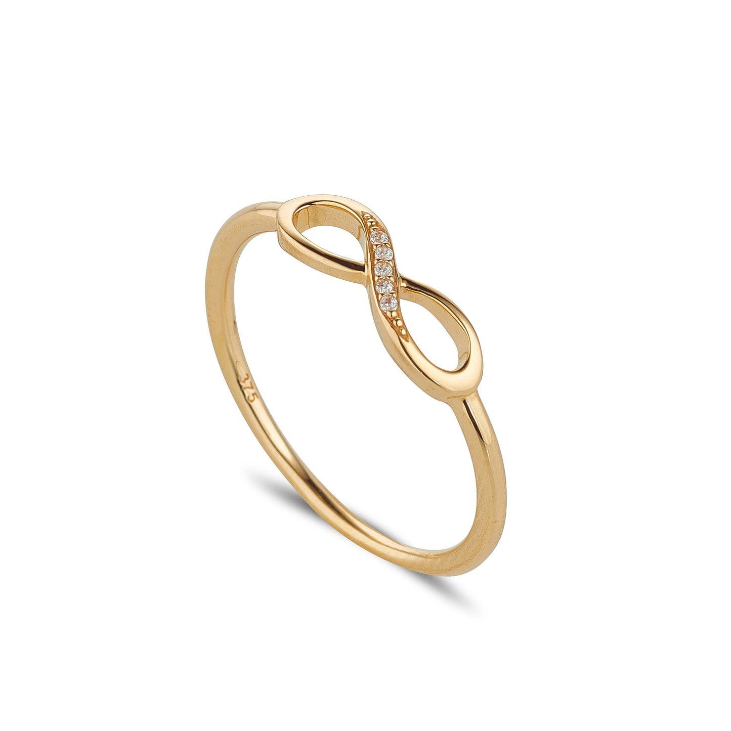 9ct Gold Cubic Zirconia Infinity Ring