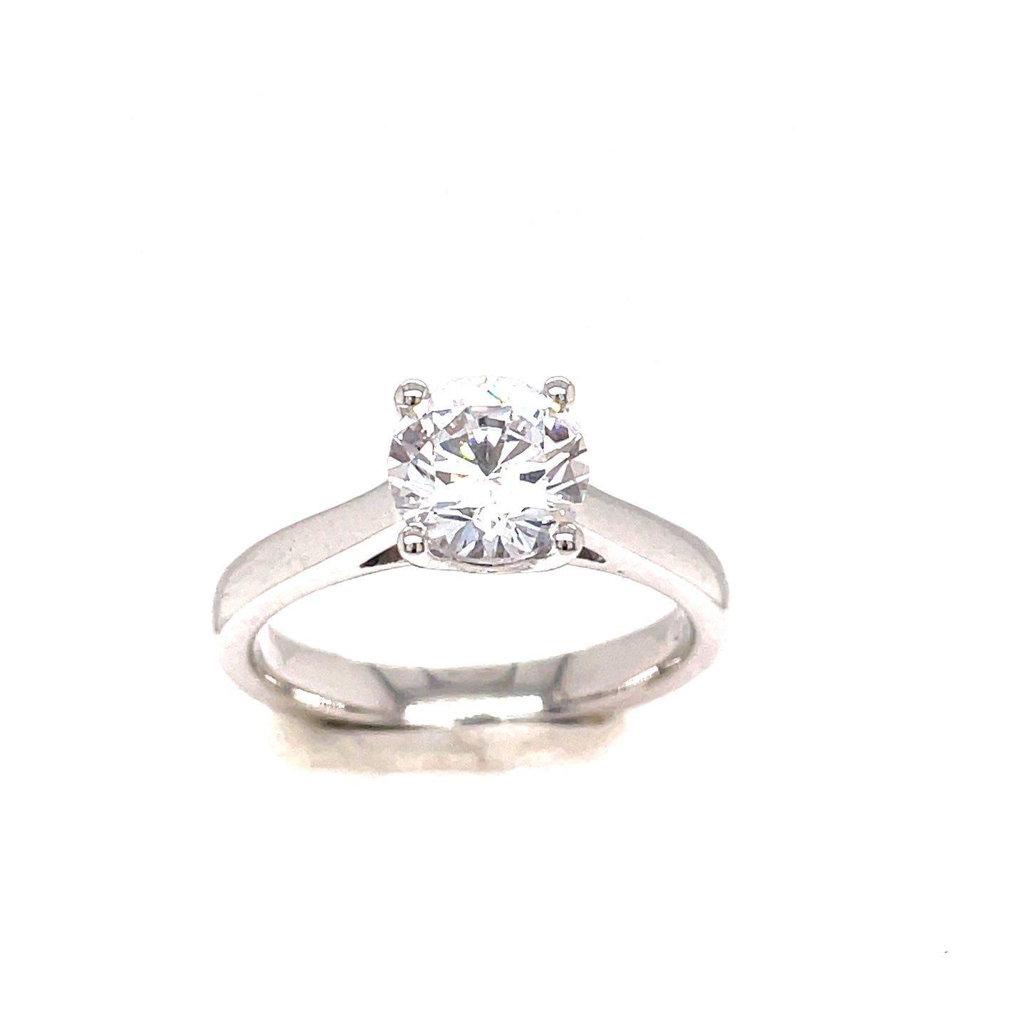 9ct White Gold Cubic Zirconia Solitaire Dress Ring
