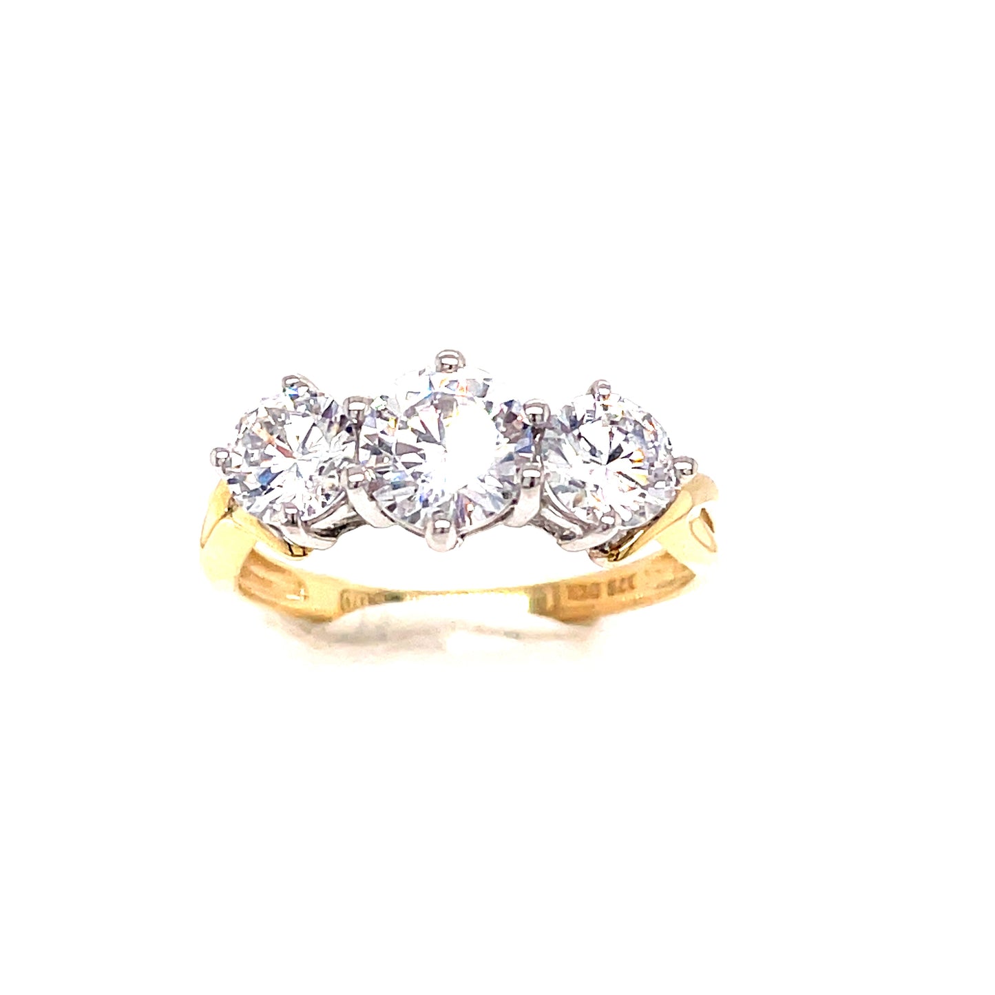 9ct 3 Stone Cubic Zirconia Gradient Dress Ring