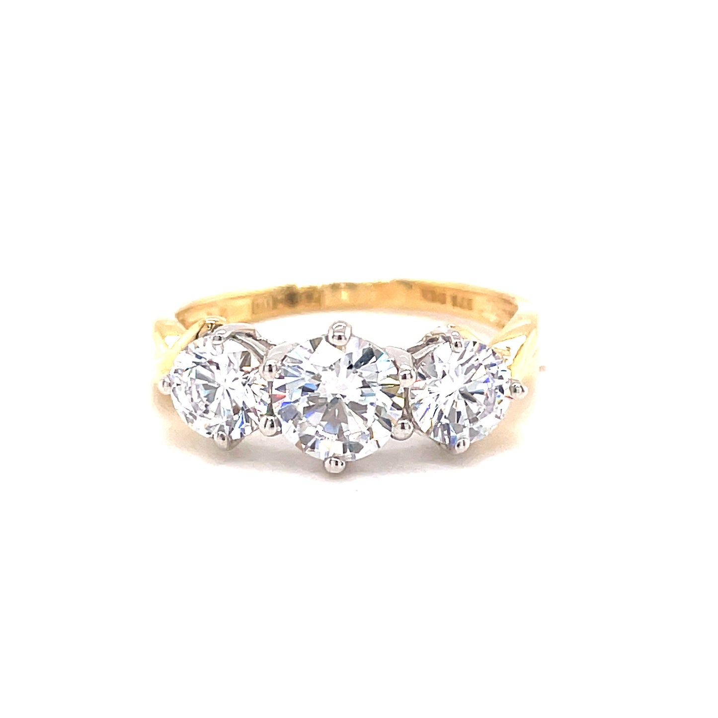 9ct 3 Stone Cubic Zirconia Gradient Dress Ring