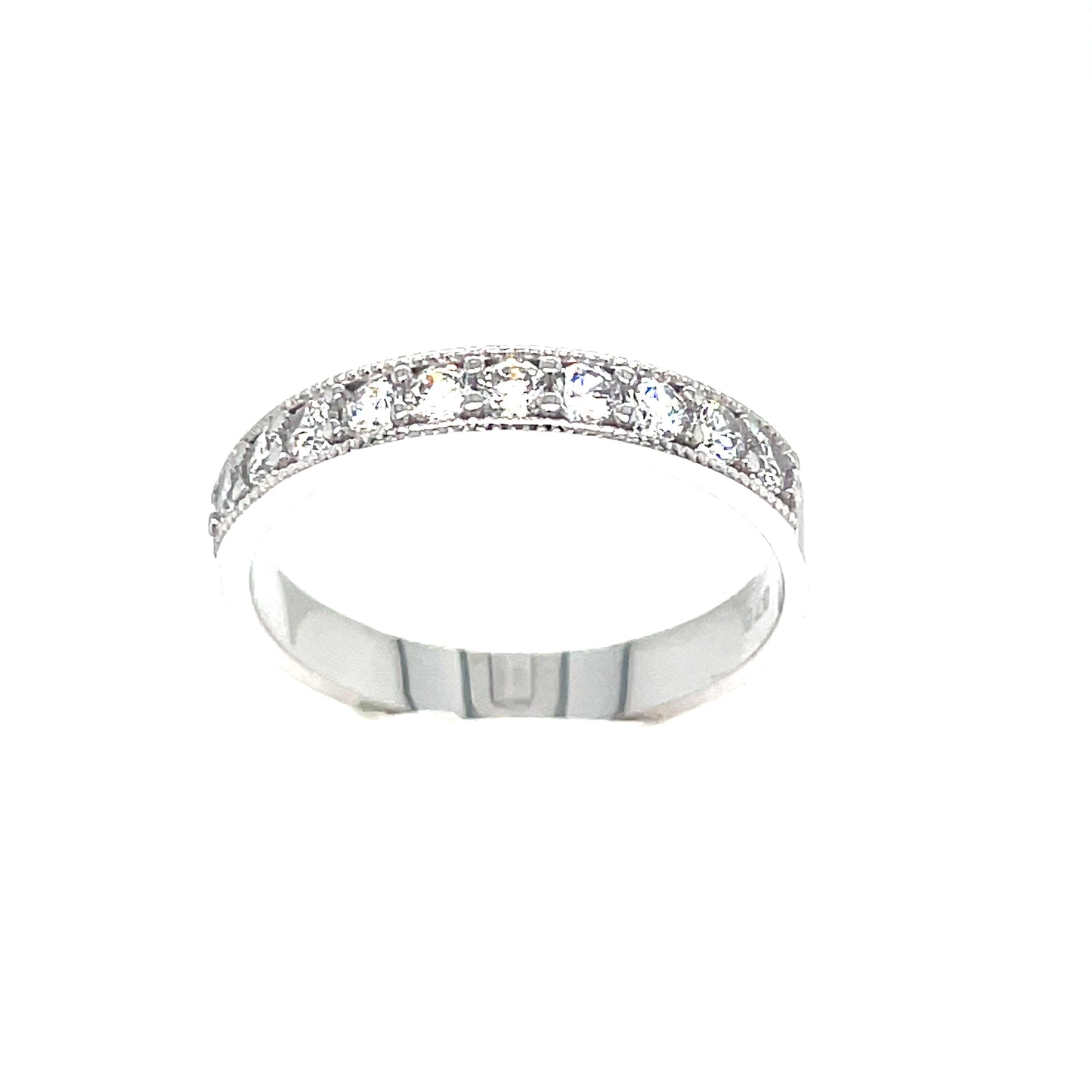 9ct White Gold Cubic Zirconia 10 Stone Eternity Ring