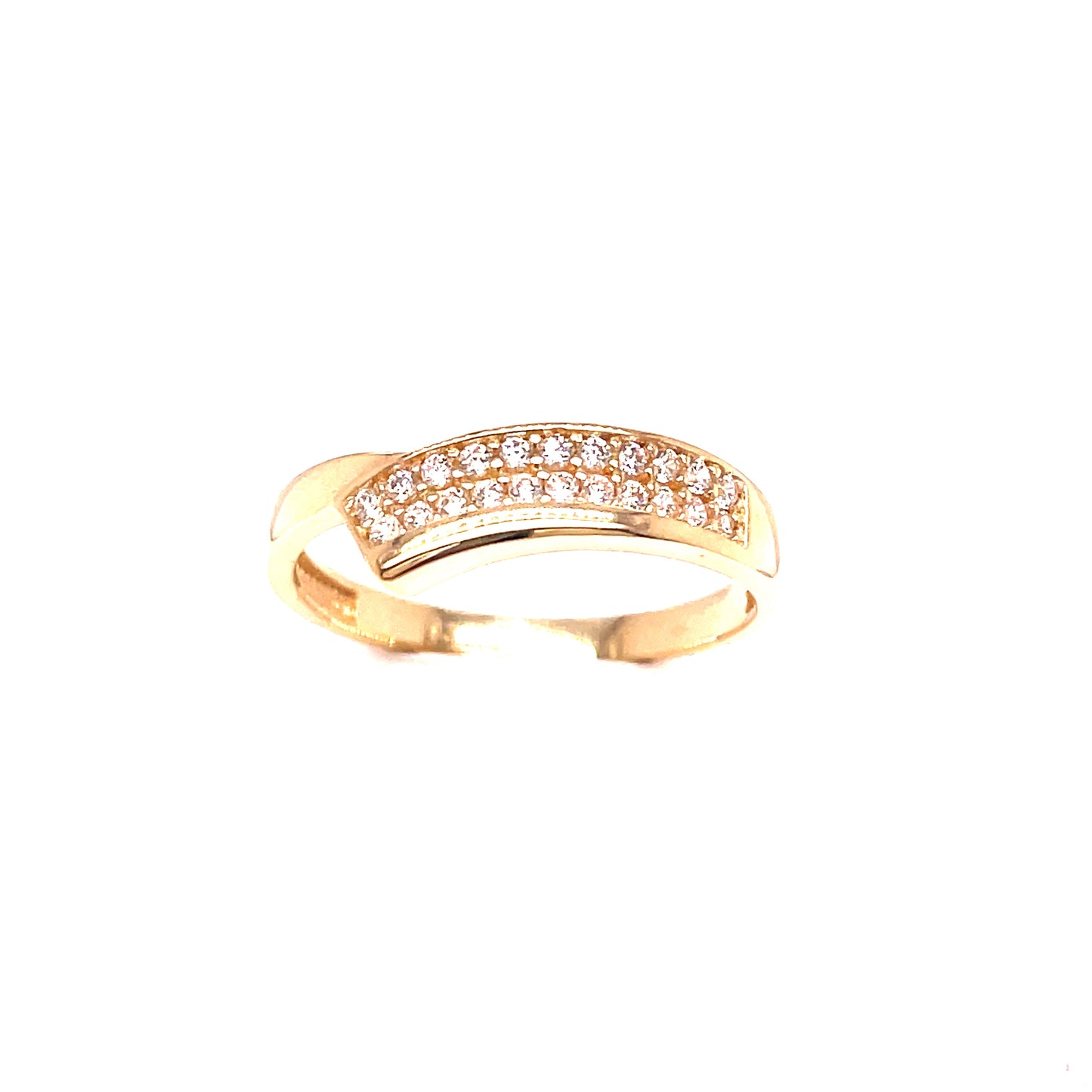 9ct Gold Cubic Zirconia Wishbone Eternity Dress Ring