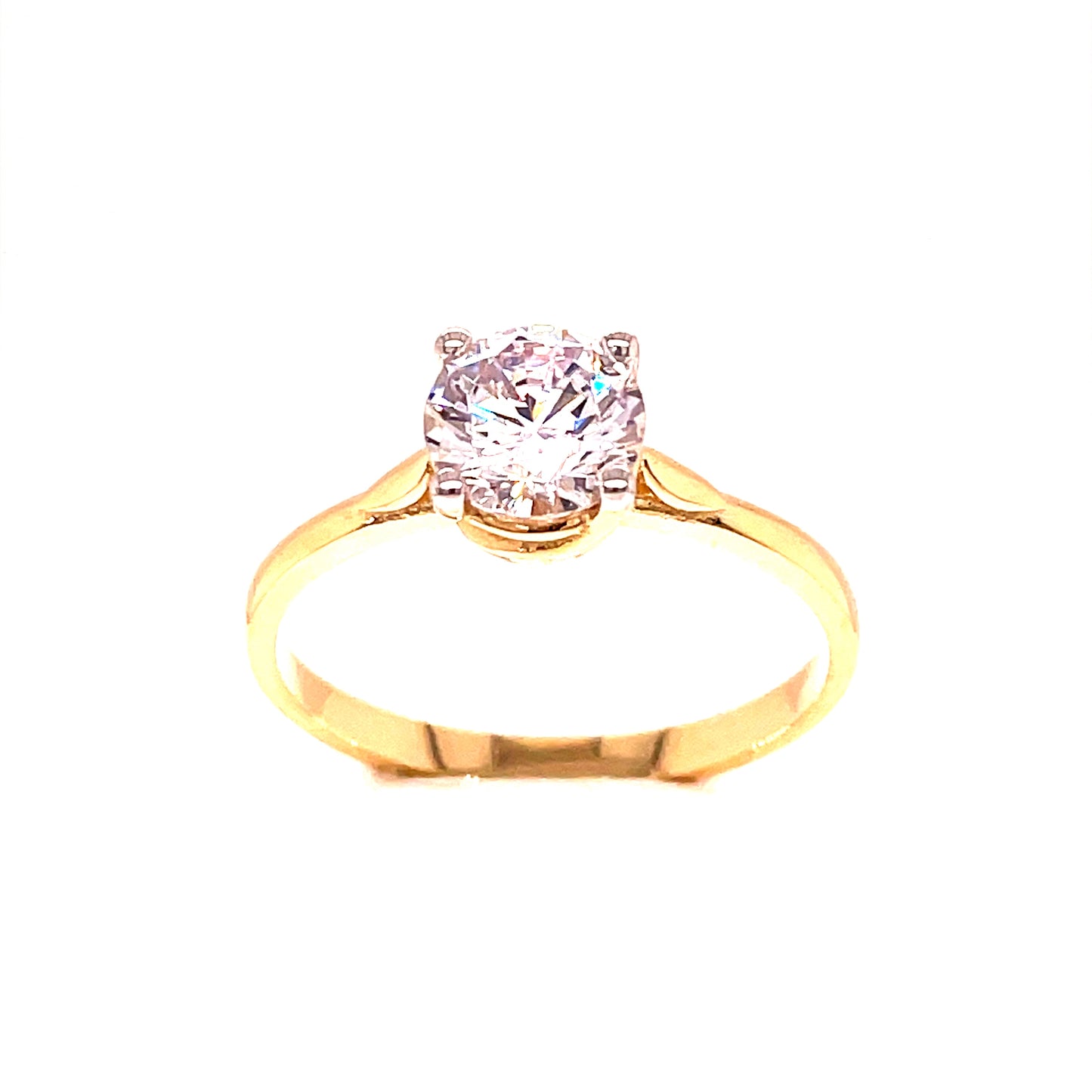 9ct Round Solitaire Cubc Zirconia 7mm Dress Ring