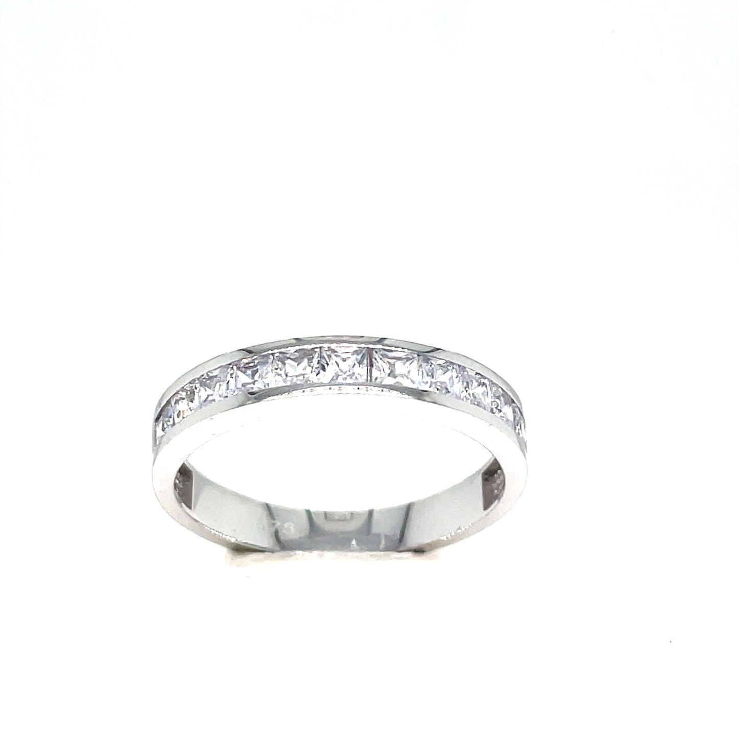 9ct White Gold Princess Channel Set  Cubic Zirconia Eternity
