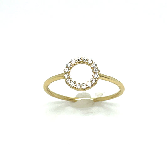 9ct Gold Open Cubic Zirconia Circle Ring