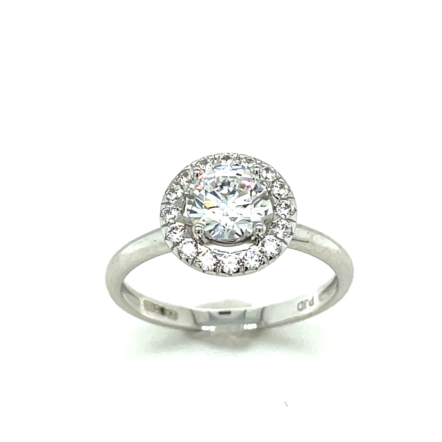 9ct White Gold Open Round Cluster Cubic Zirconia Dress Ring
