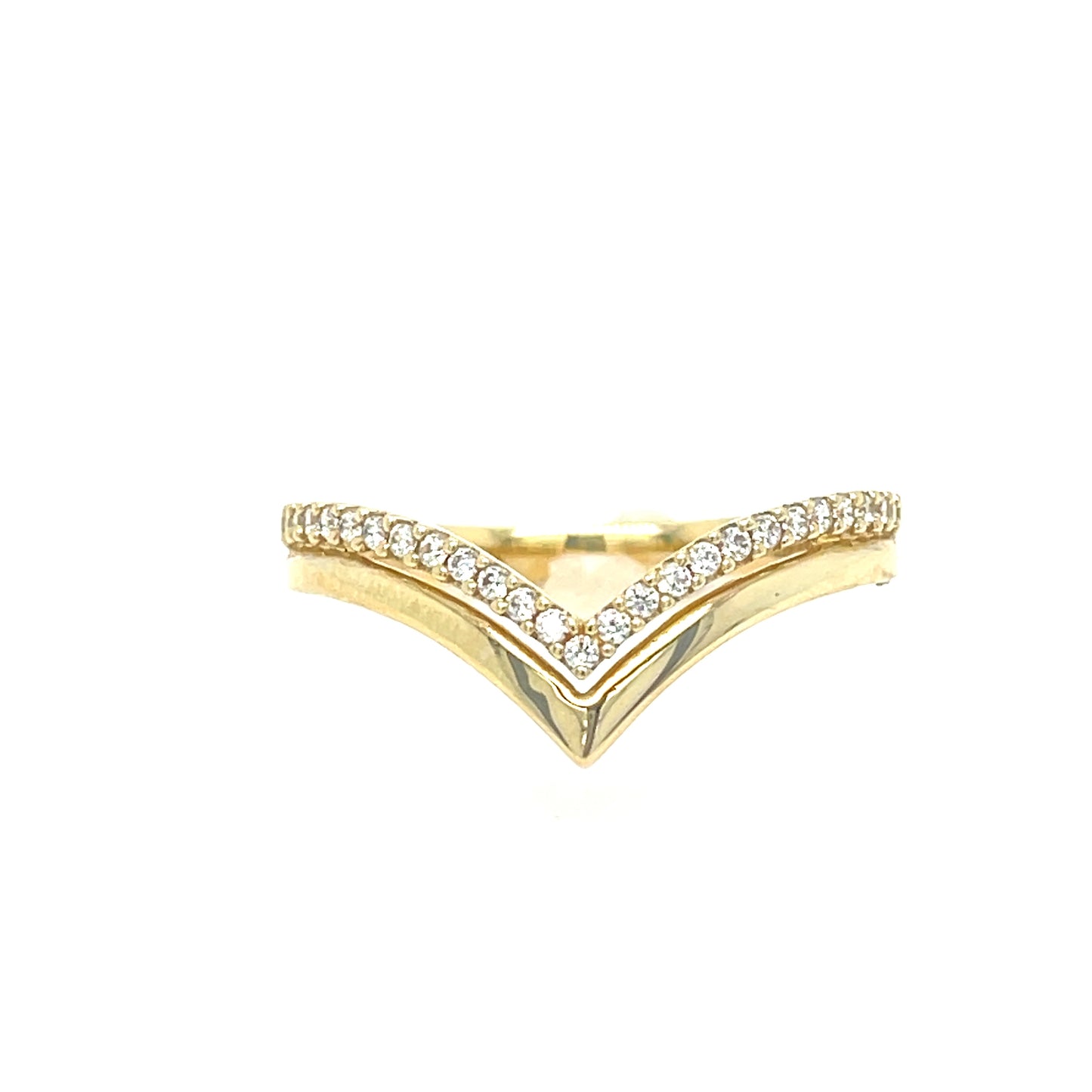 9ct Open Wishbone Cubic Zirconia Dress Ring