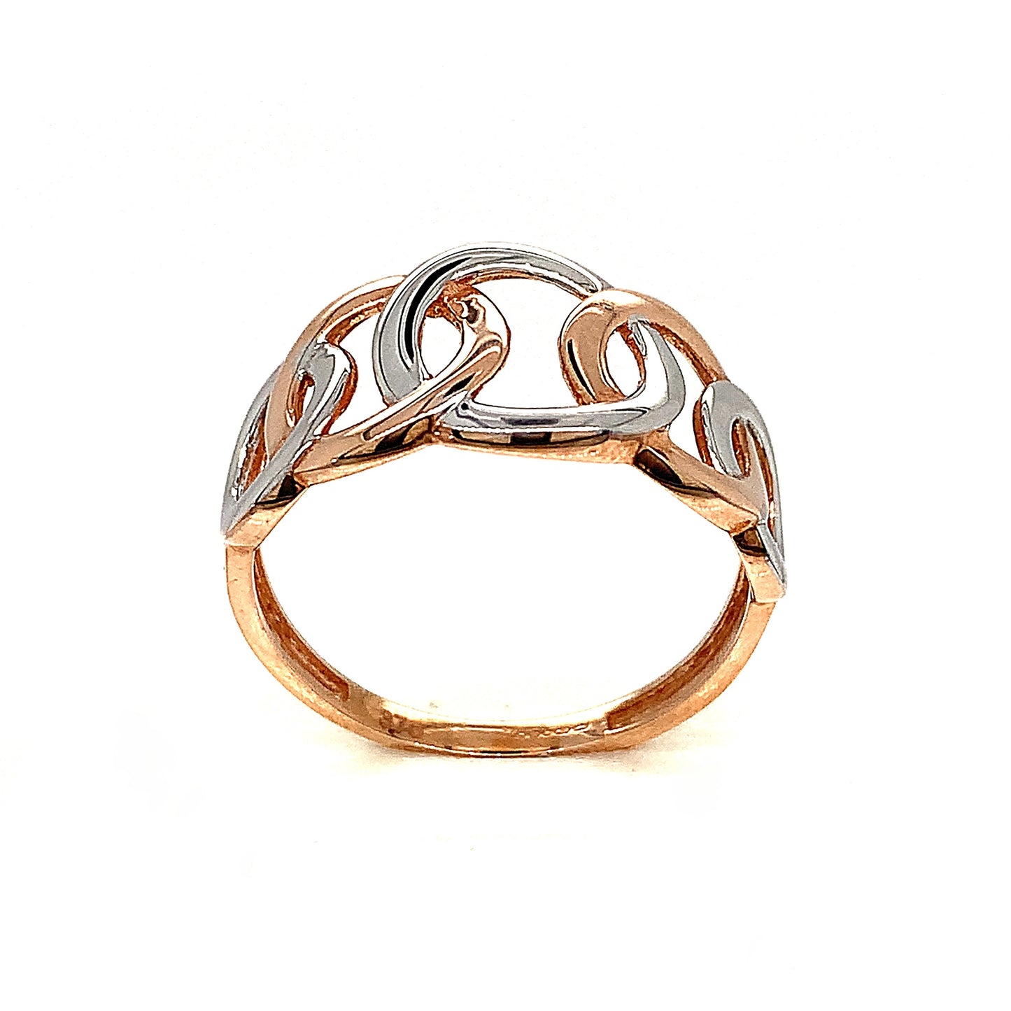 9ct White And Rose Gold Interlocking Ring