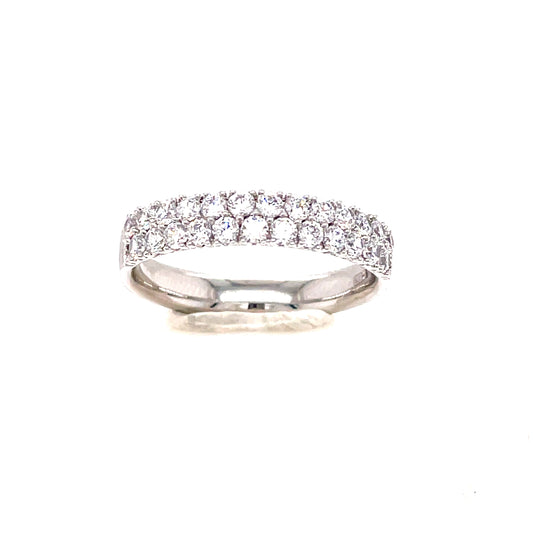 9ct White Gold Eternity Cubic Zirconia Dress Ring