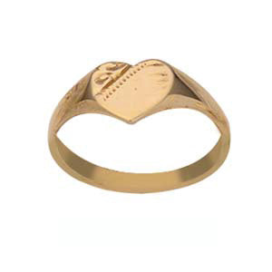 9ct Half Engraved Kids Signet Ring
