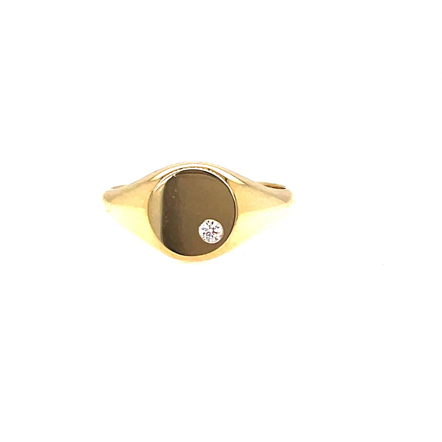 9ct Round Single Cubic Zirconia Signet Ring