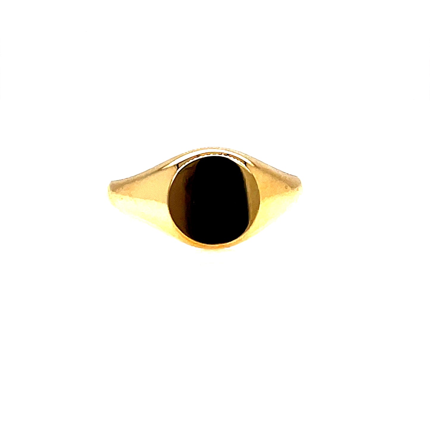 9ct Gold Round Plain Signet Ring