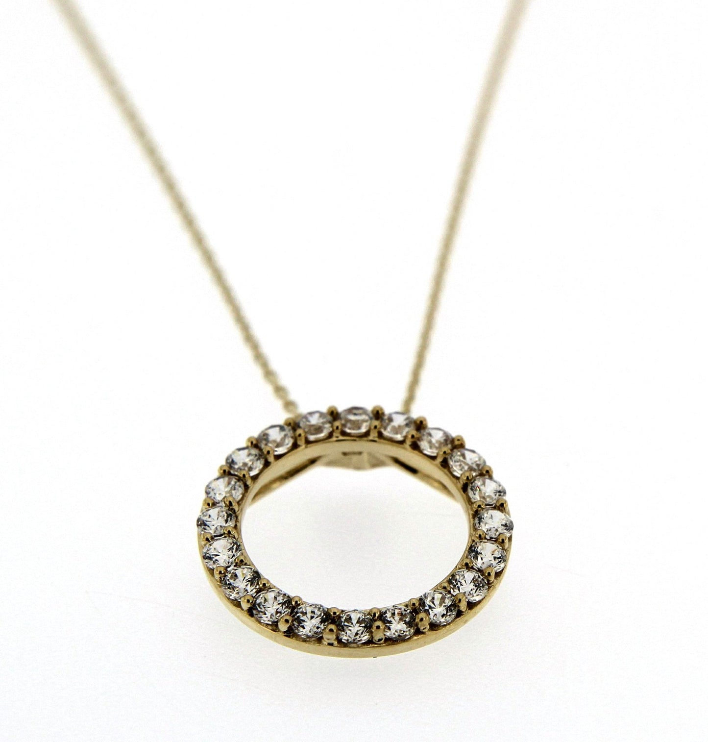 9ct Cubic Zirconia Open Circle Pendant