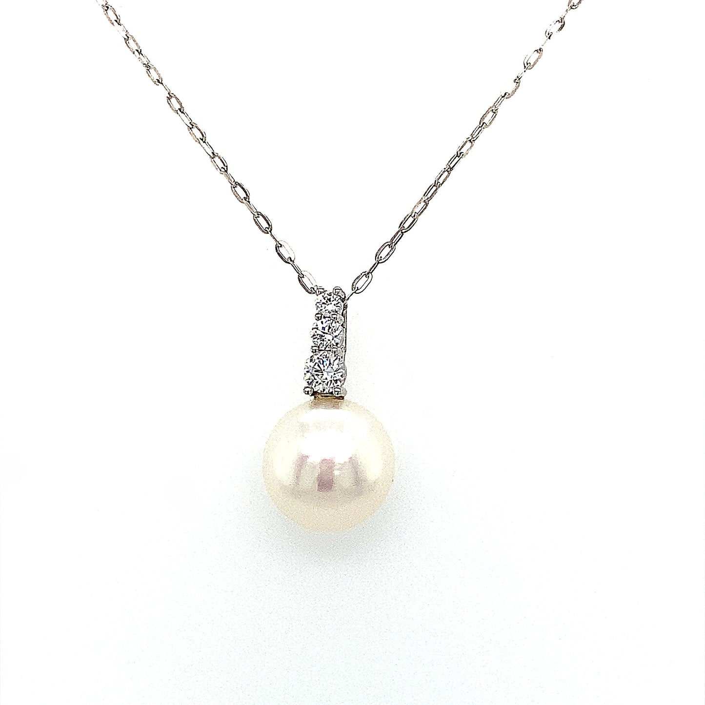 9ct Pearl And Cubic Zirconia Pendant