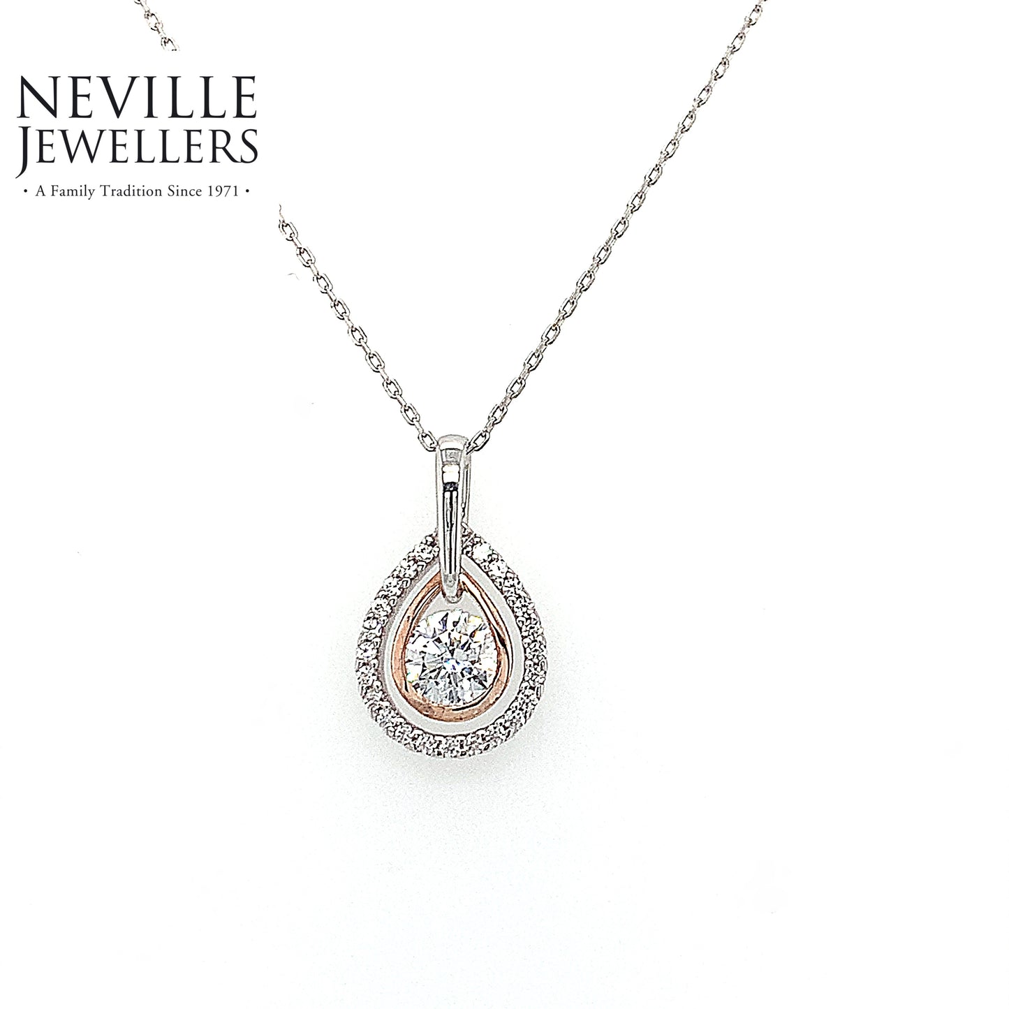 9ct Rose Gold Cubic Zirconia Pendant
