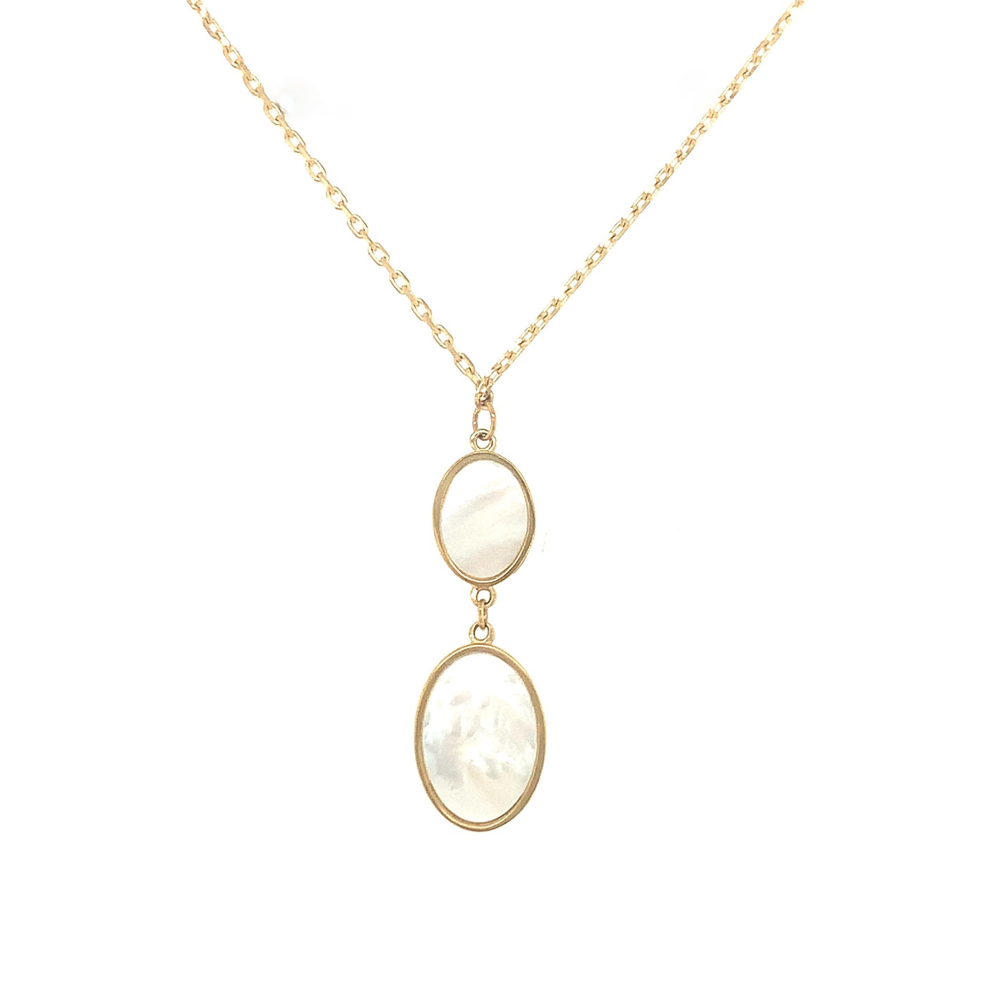 9ct Double Oval Mother Of Pearl Pendant