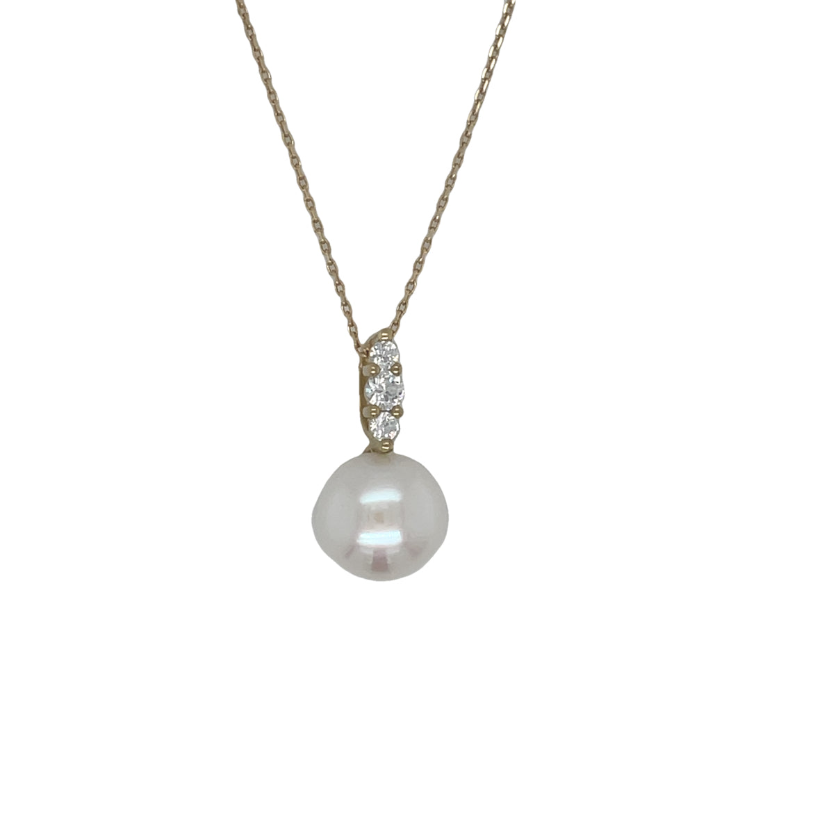 9ct Cubic Zirconia And Pearl Pendant