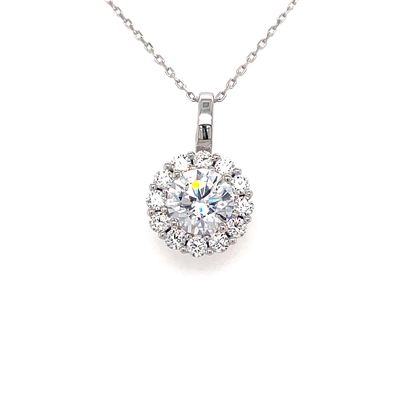 9ct White Gold Cubic Zirconia Pendant
