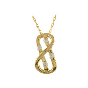 9ct Cubic Zirconia Figure Of Eight Pendant