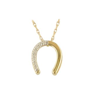 9ct Cubic Zirconia Horse Shoe Pendant