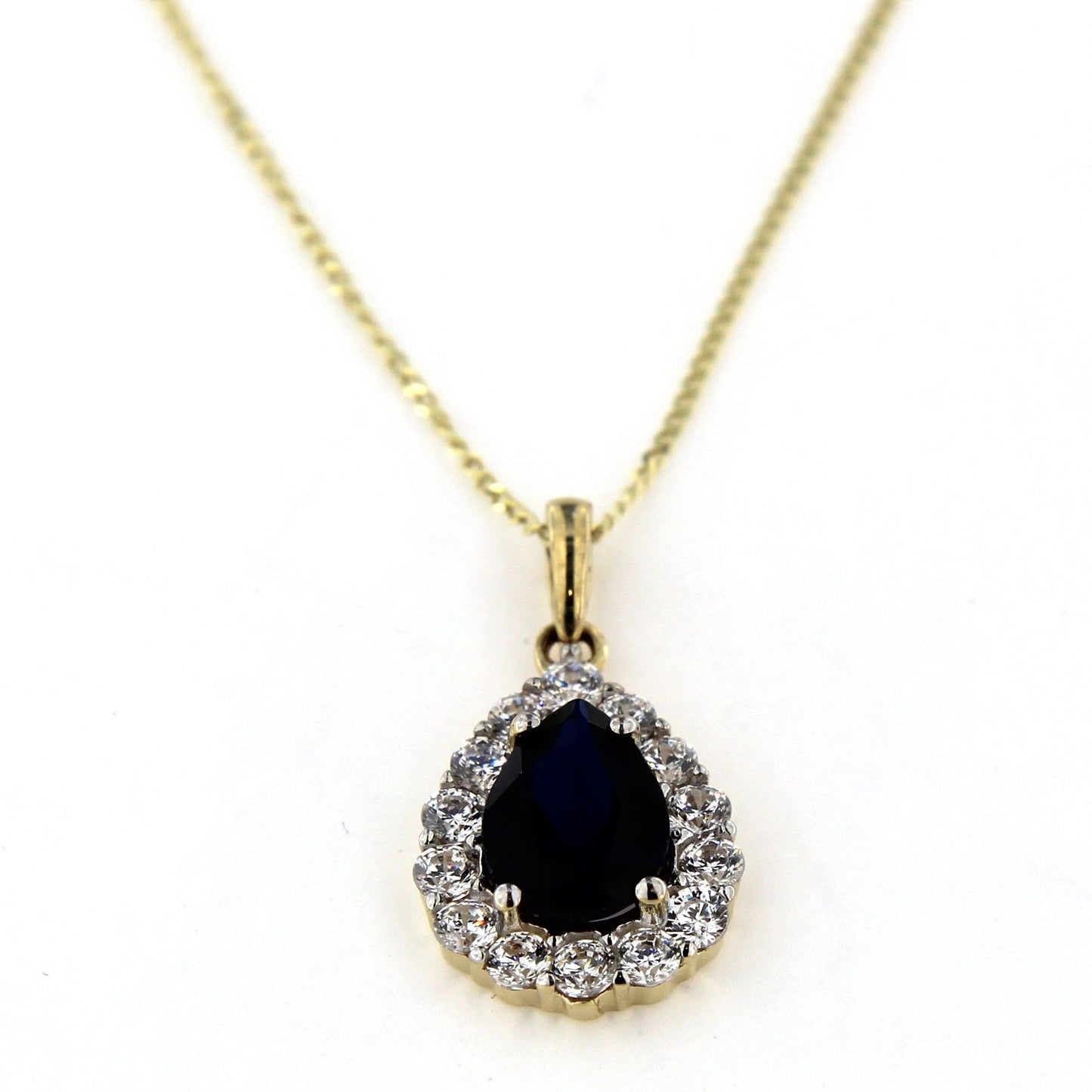 9ct Cubic Zirconia And Blue Pendant