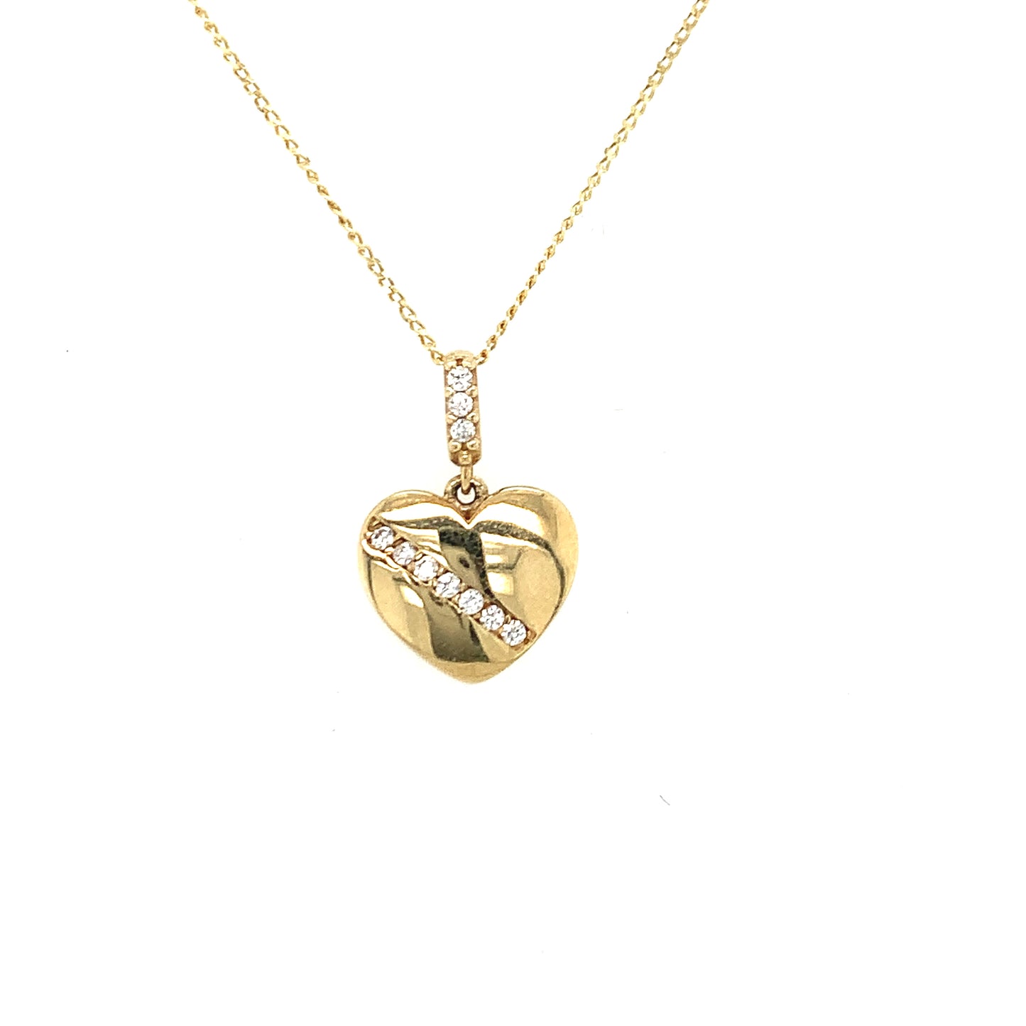 9ct Cubic Zirconia Heart Pendant