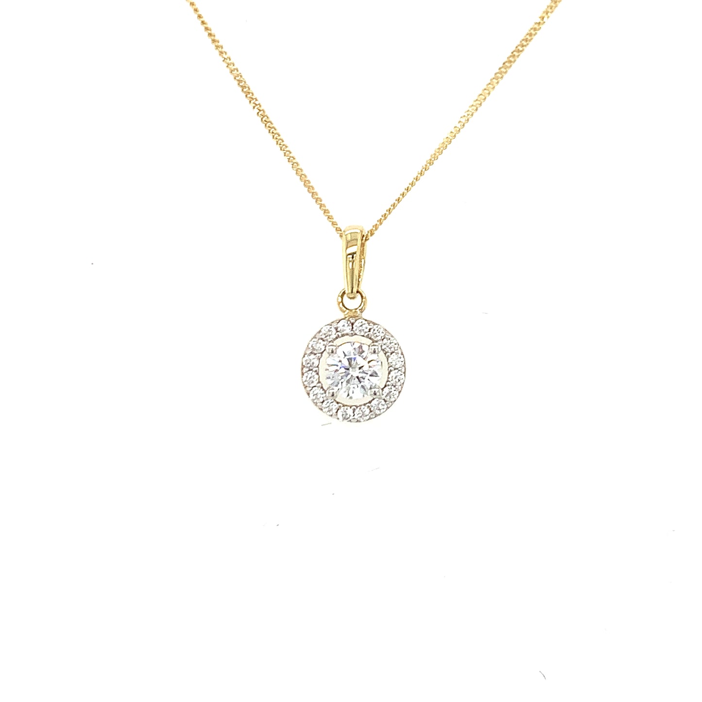 9ct Cubic Zirconia Halo Pendant