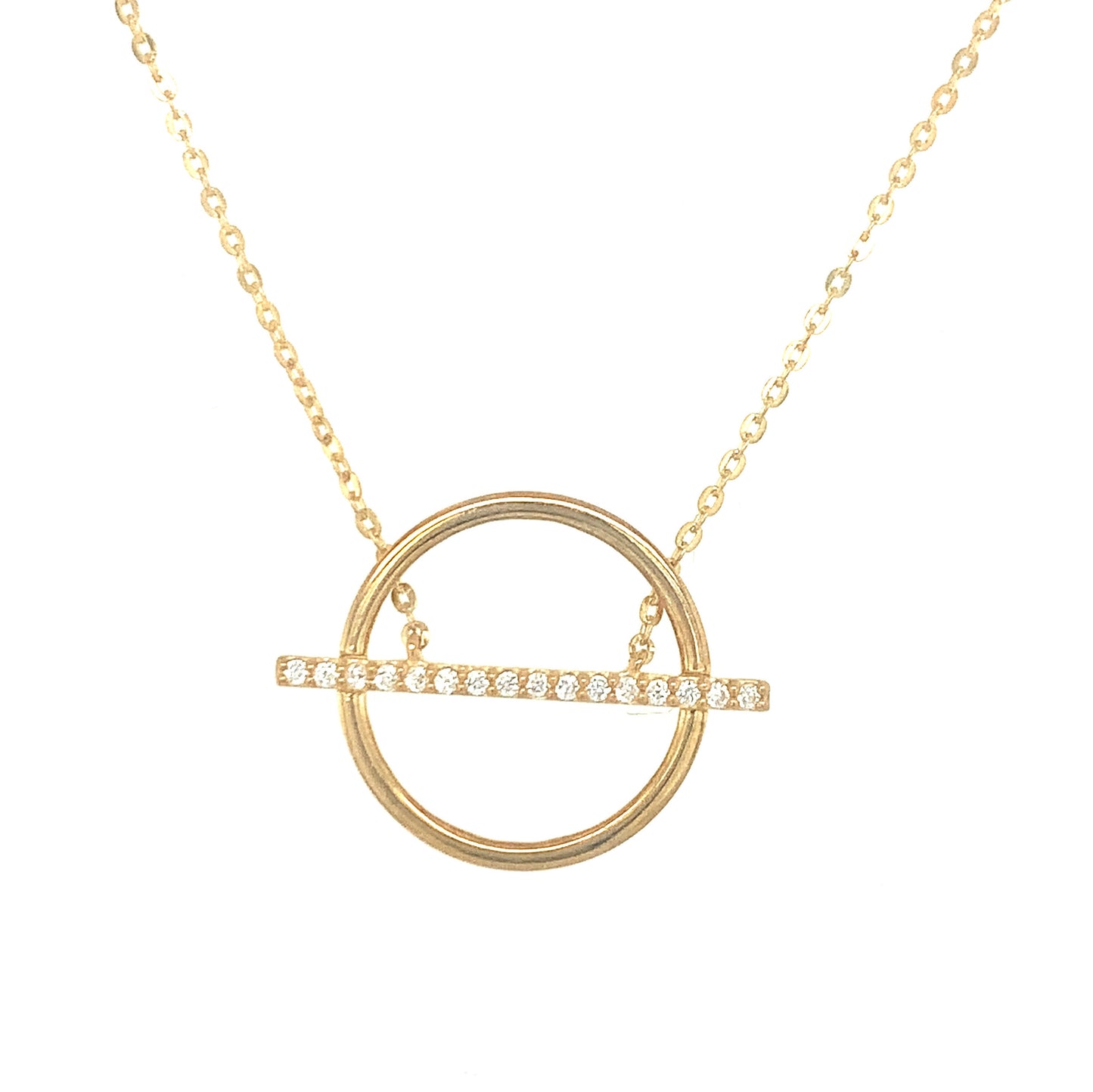 9ct Polished Cubic Zirconia Bar Pendant