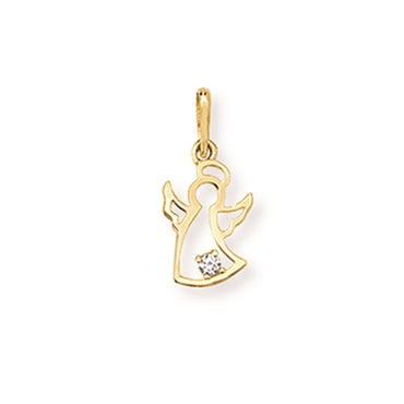 9ct Cubic Zirconia Open Angel Pendant