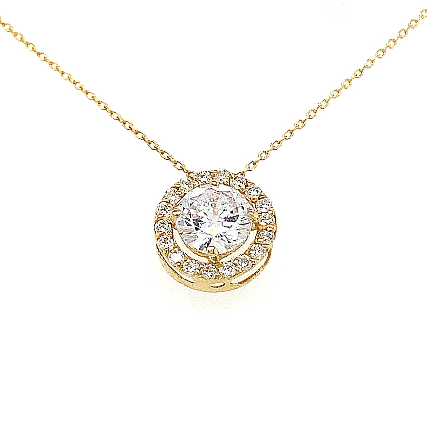 9ct Cubic Zirconia Halo Pendant