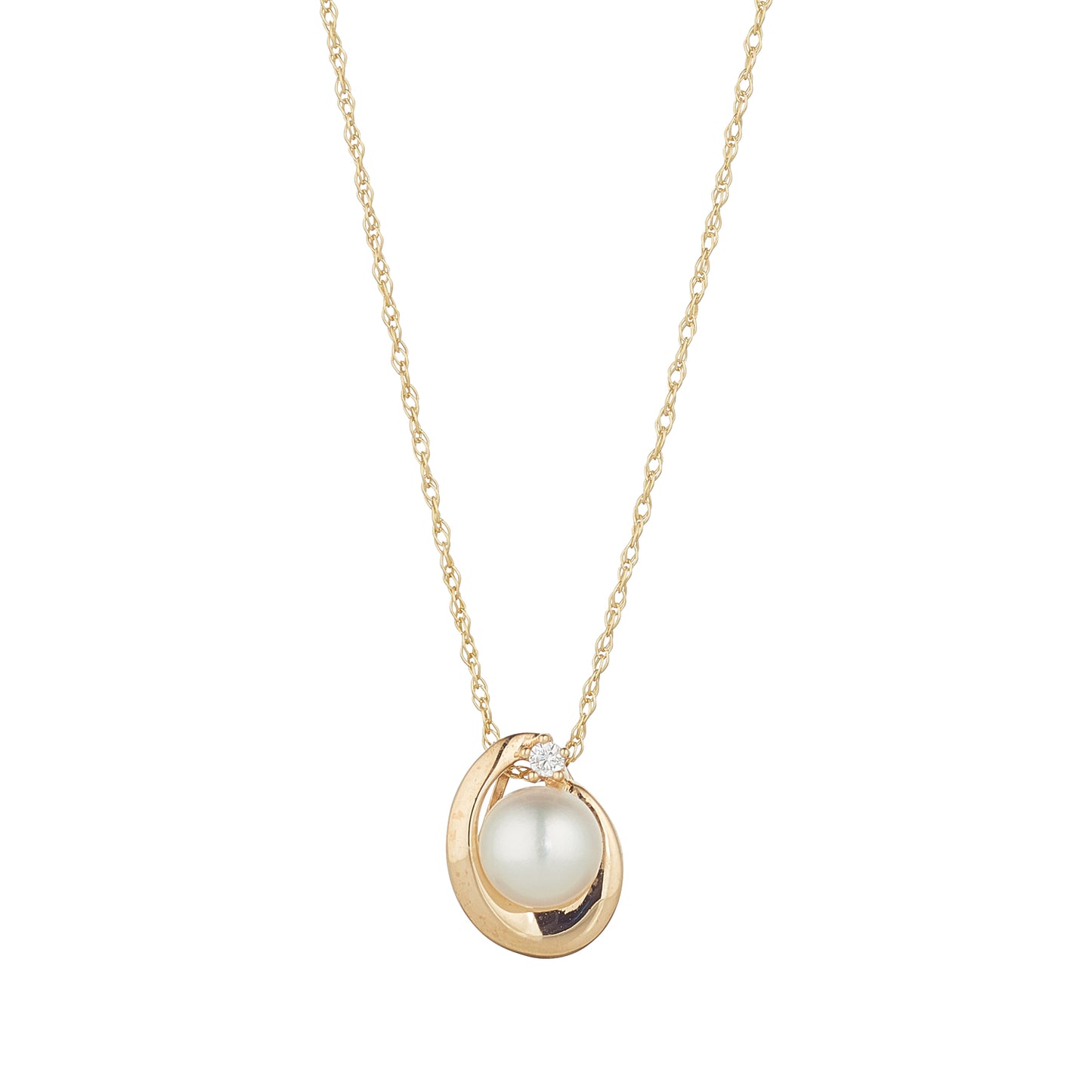 9ct Cubic Zirconia And Pearl Pendant