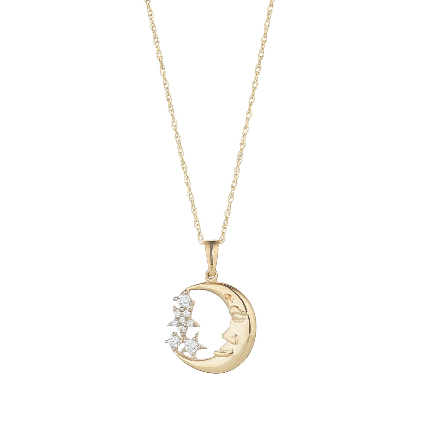 9ct Pnd Crescent Cz Stars